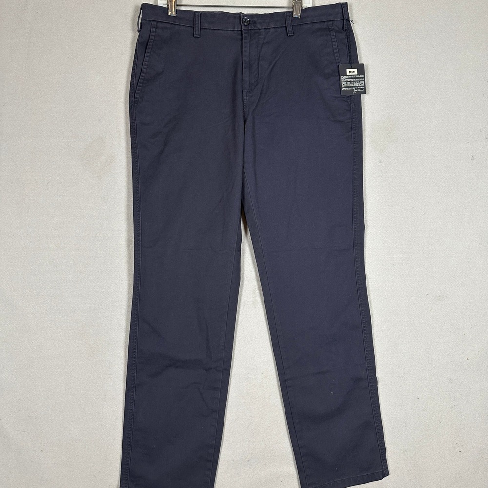 NEW Joseph Abboud Pants Mens 36X34 Navy Blue Chinos Stretch Flat Front Straight